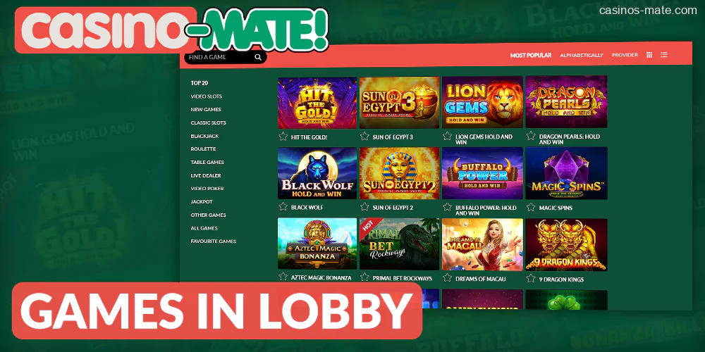 Casino Mate lobby on desktop and mobile